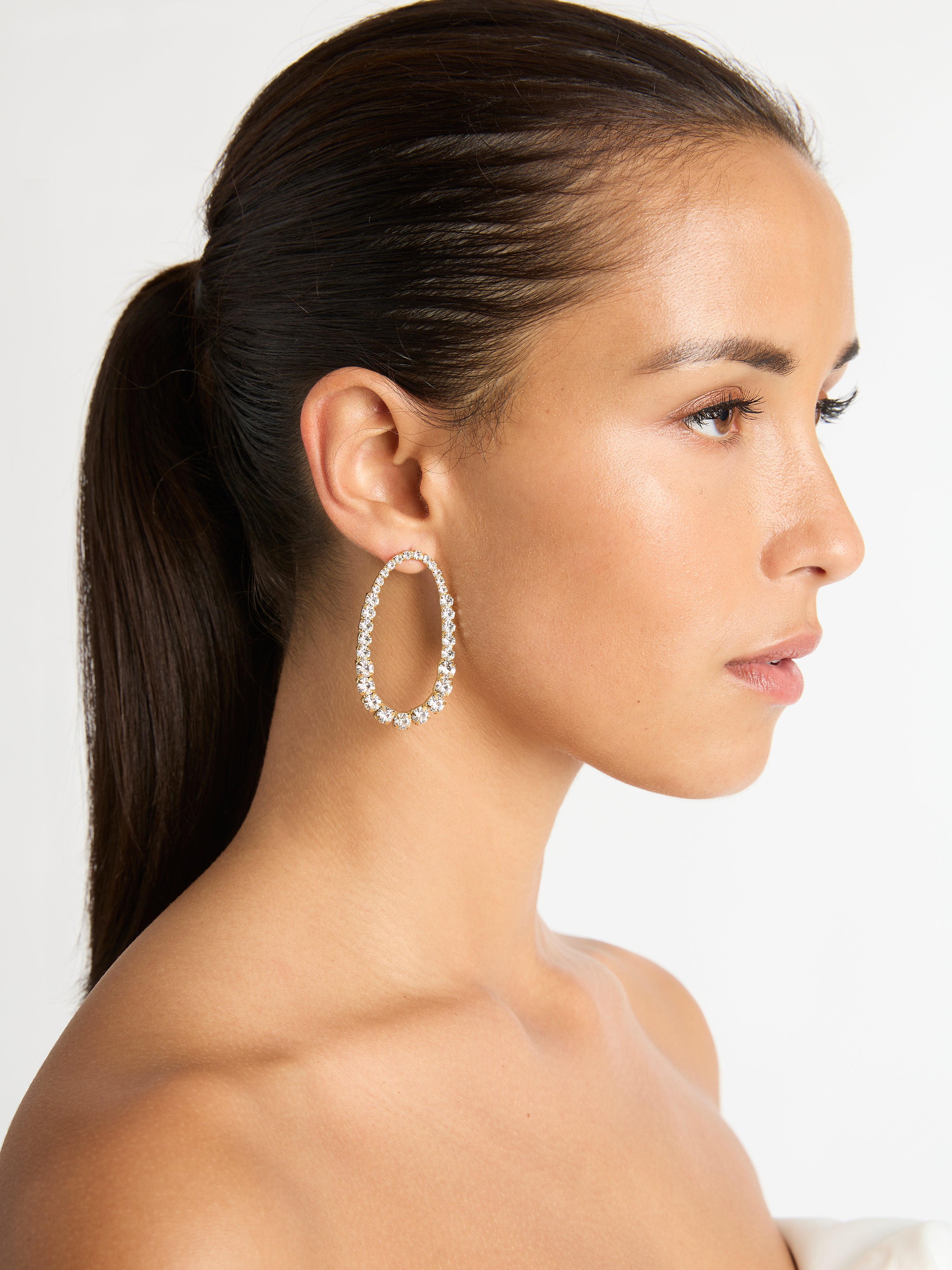 Elle open frame crystal drop outlet earrings