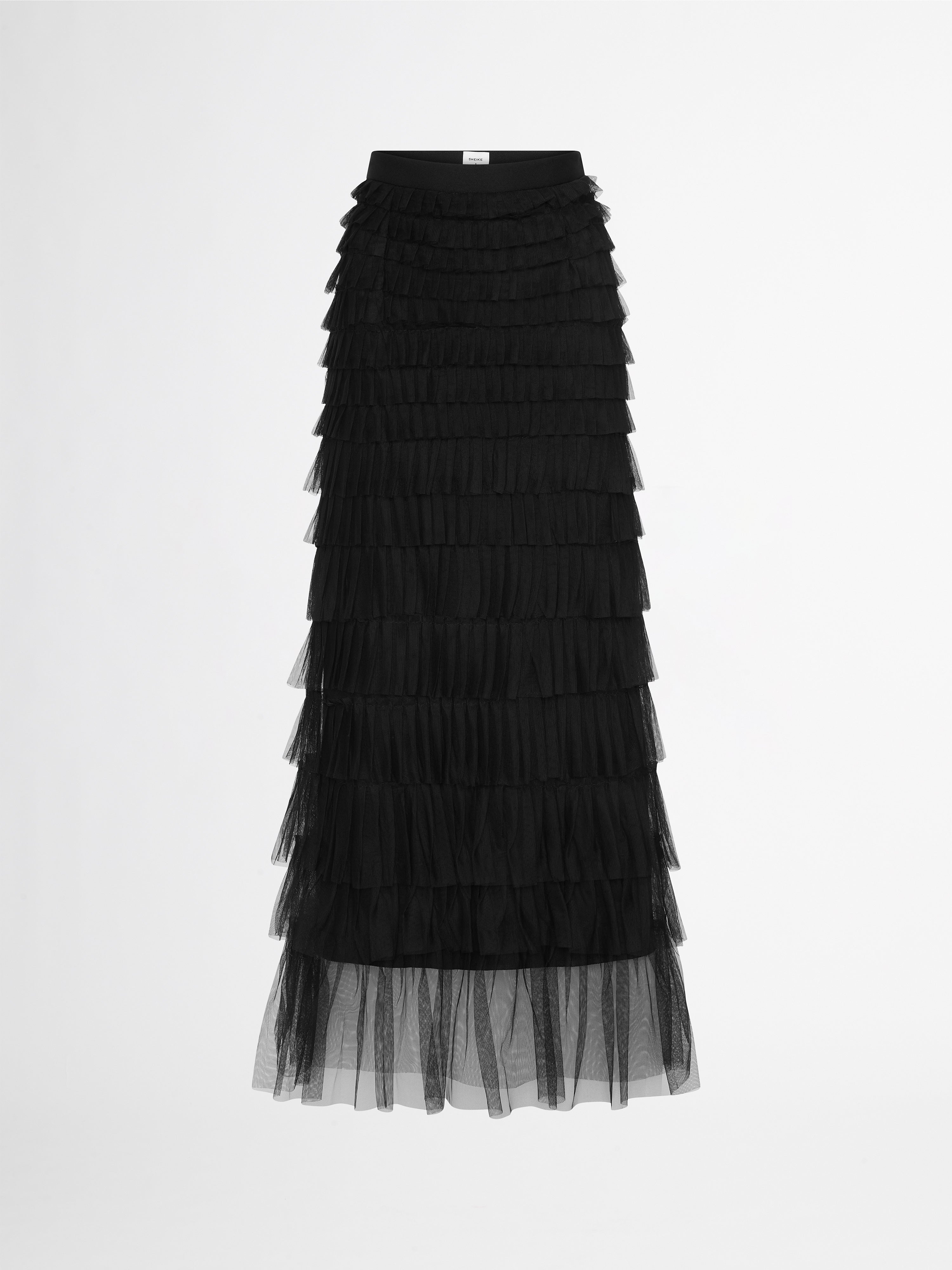 Eloise Maxi Skirt Black | Tulle Layered Maxi | SHEIKE