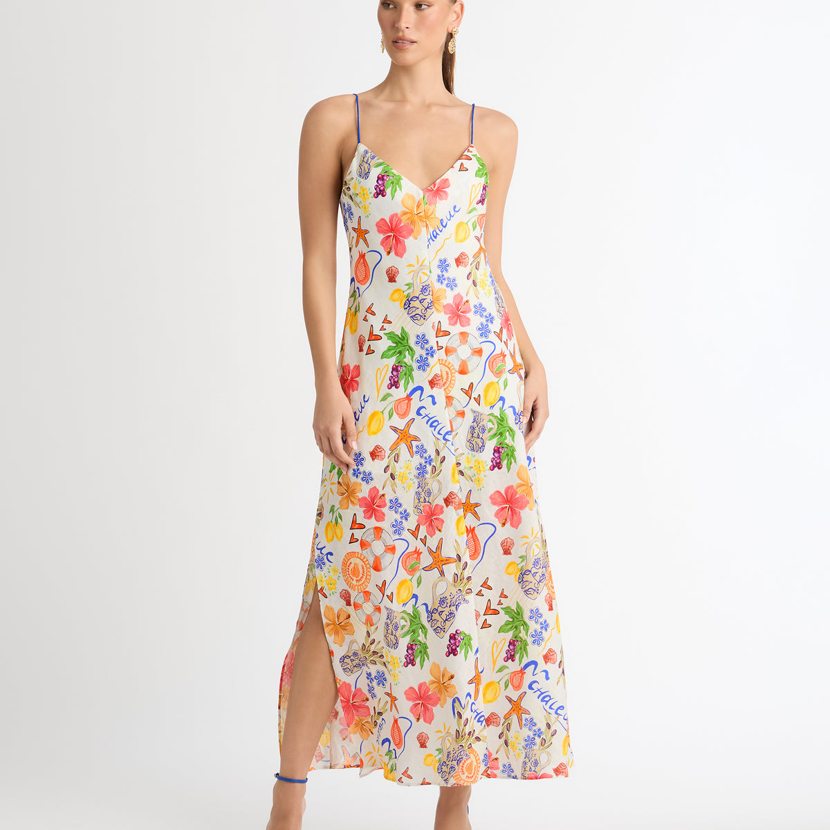 Summer Amour Linen Dress Print | Linen Maxi Dress | SHEIKE
