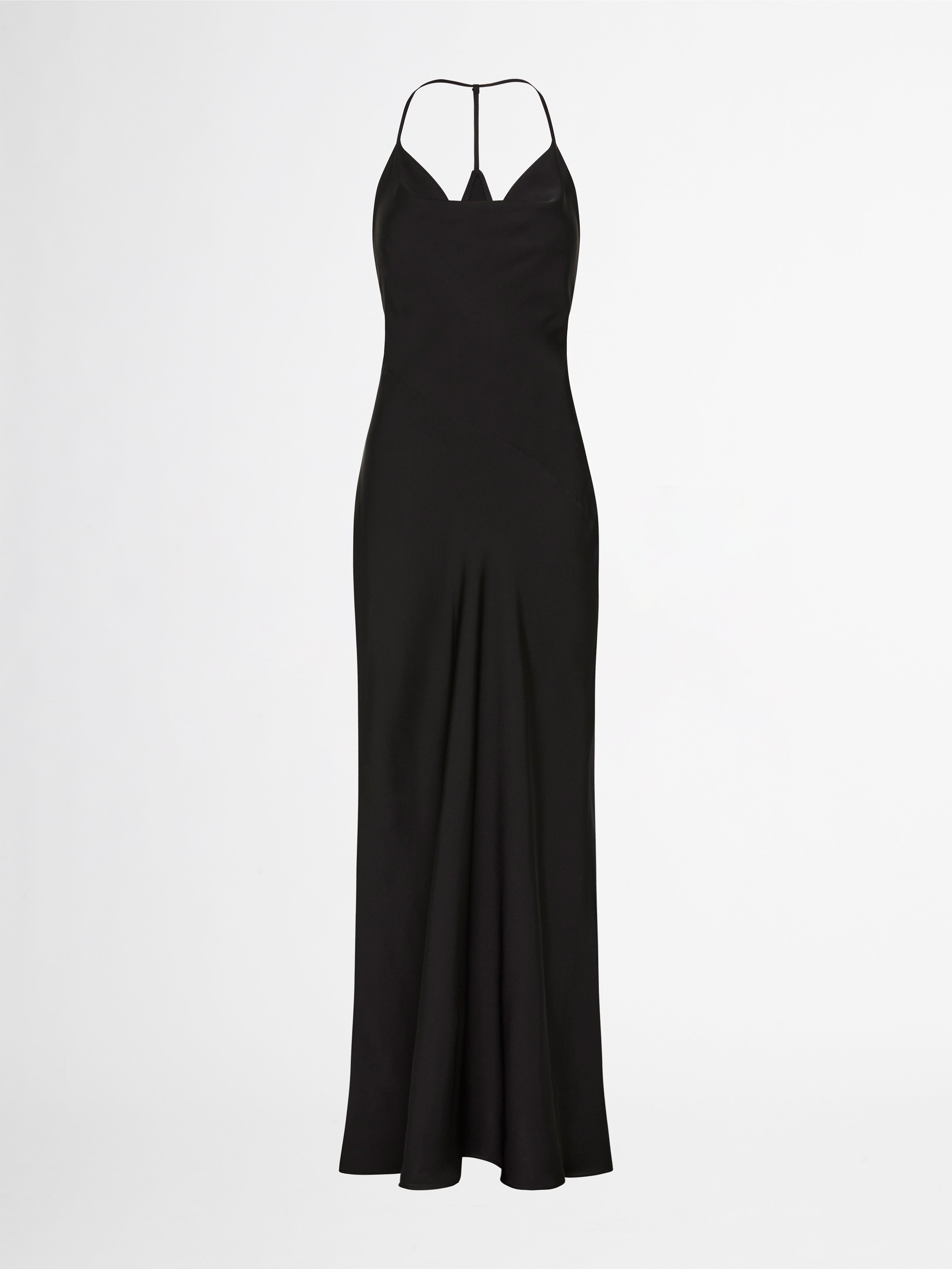 Ivy Draped Dress Black Satin Evening Dress SHEIKE