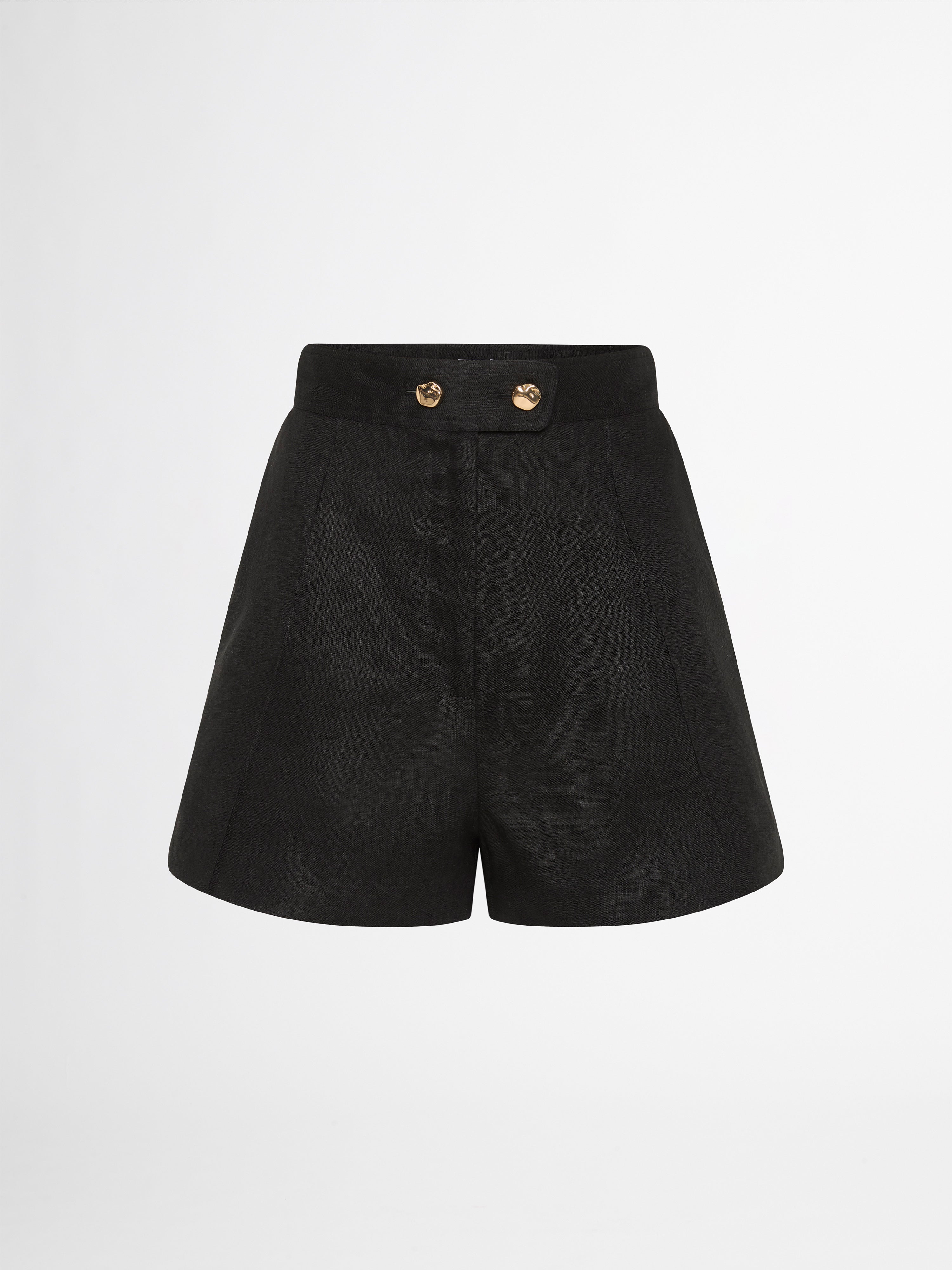 Black high waisted 2025 shorts with studs