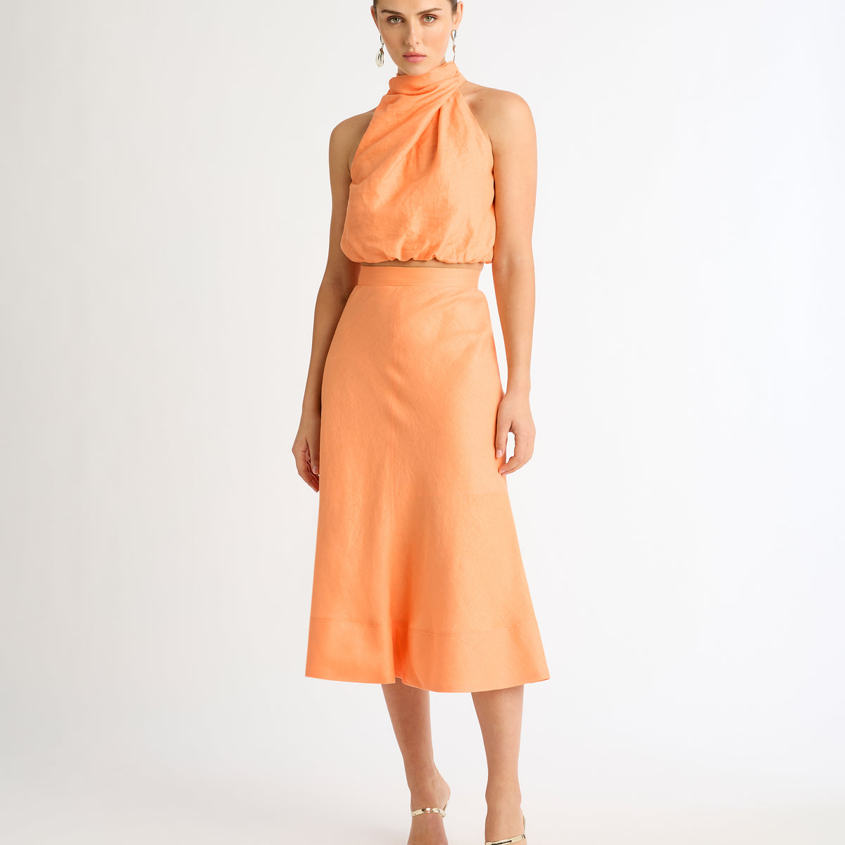 Eclipse Skirt Apricot | Bias Midi | SHEIKE