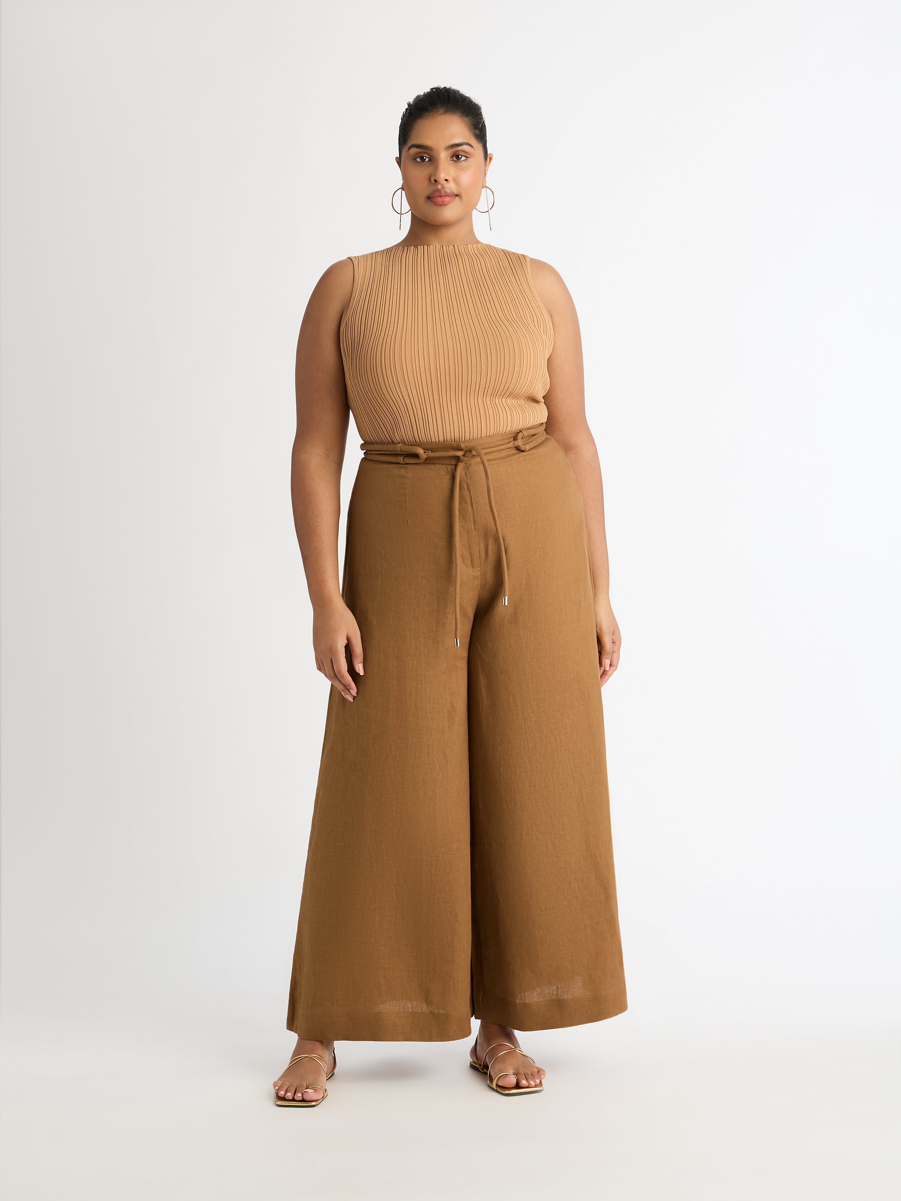 Bespoke Brown Linen Gurkha Style Pants Online | Bagtesh Fashion