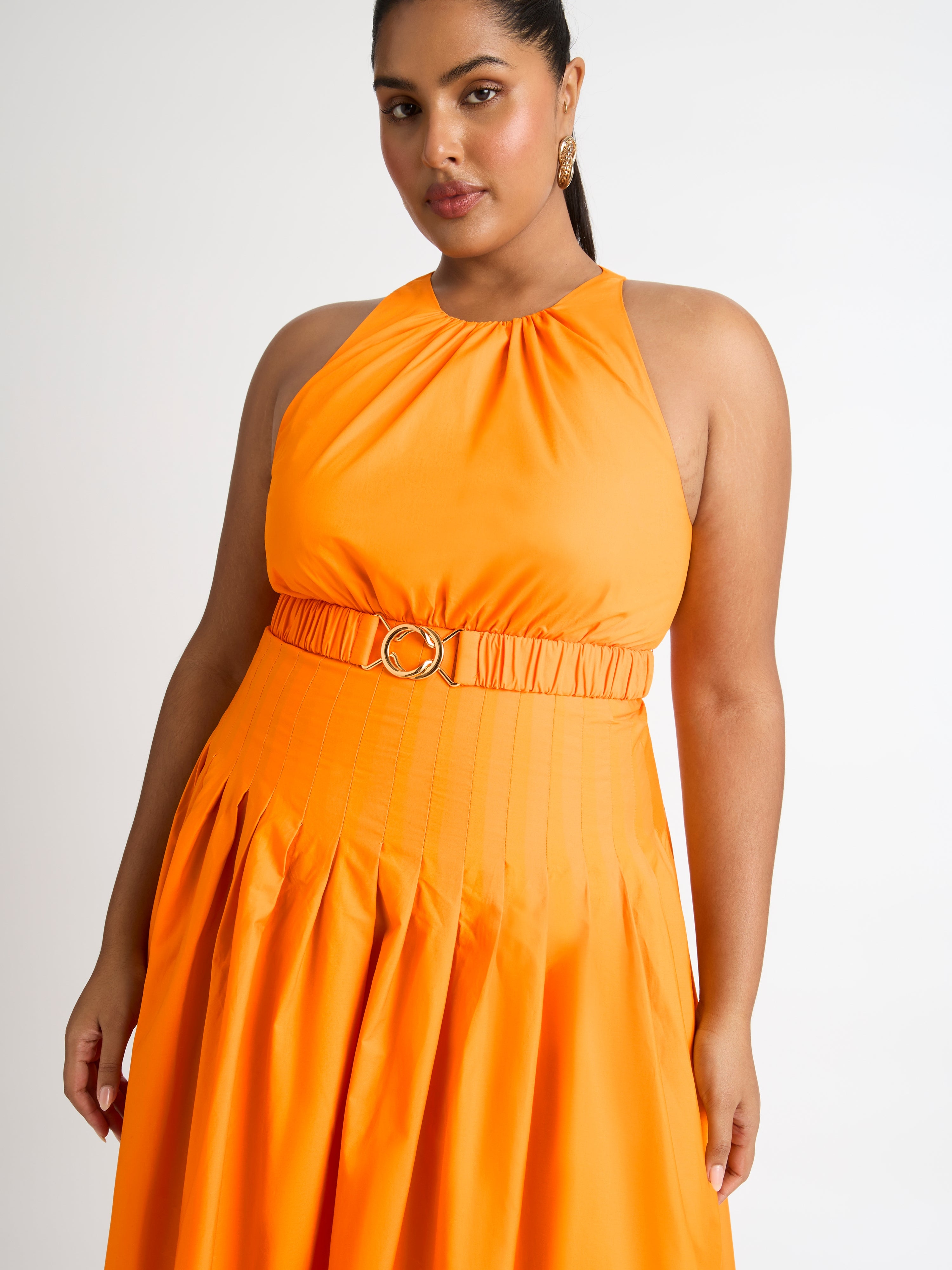 Montana Maxi Dress Orange Cotton A line Maxi Dress SHEIKE
