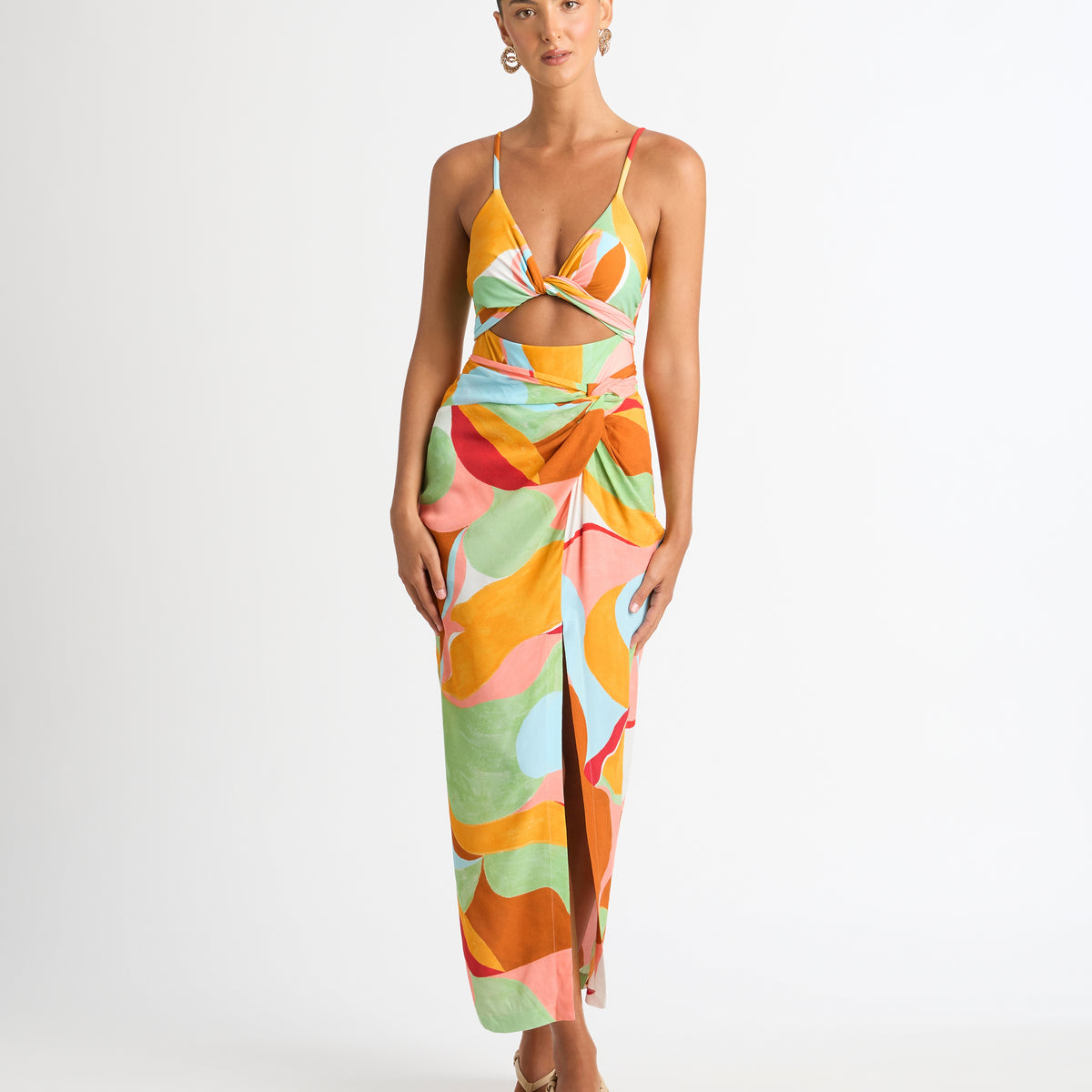 Raphael Skirt Print | Midi Beach Skirt | SHEIKE