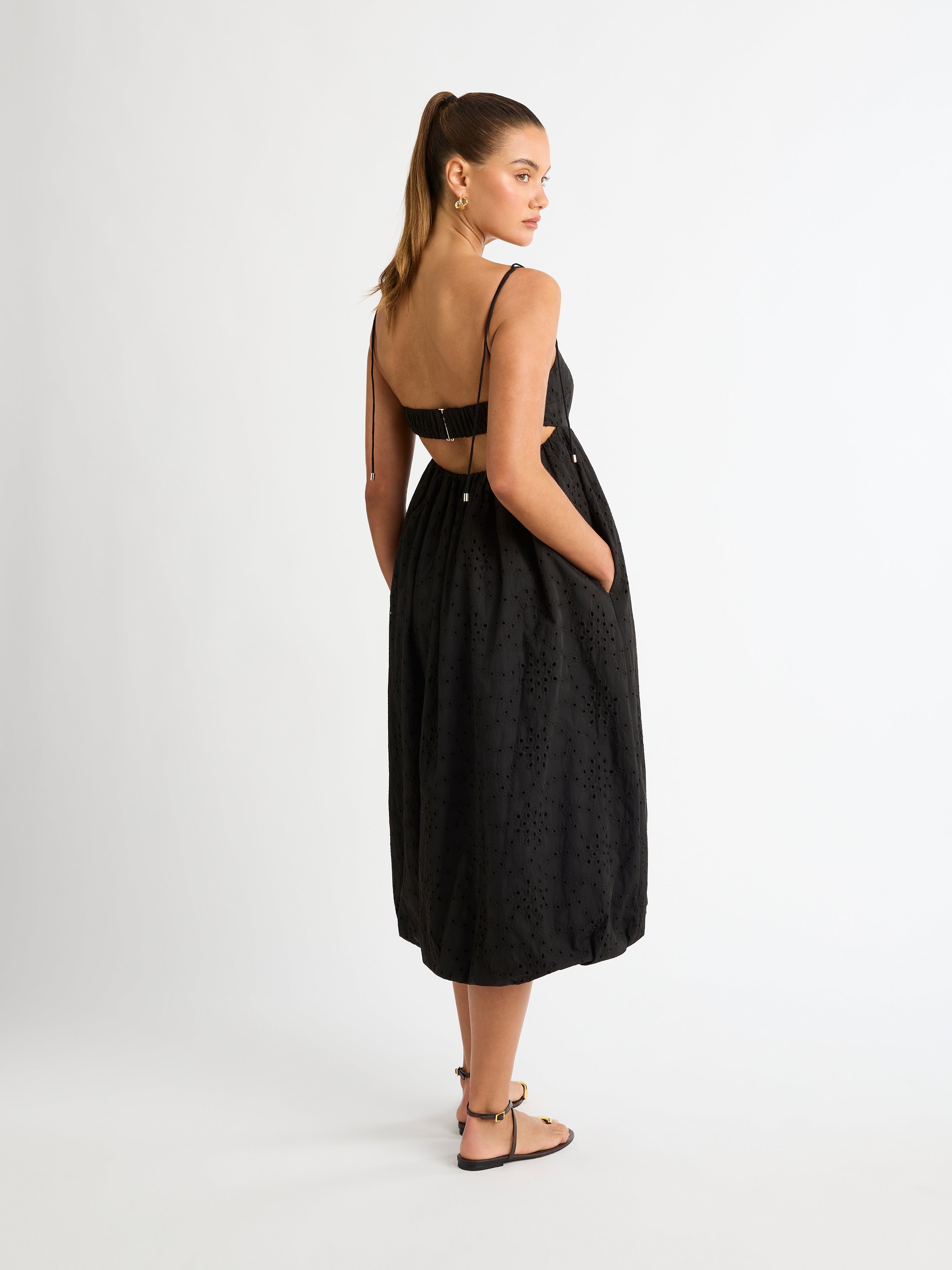 Black midi fashion dress australia