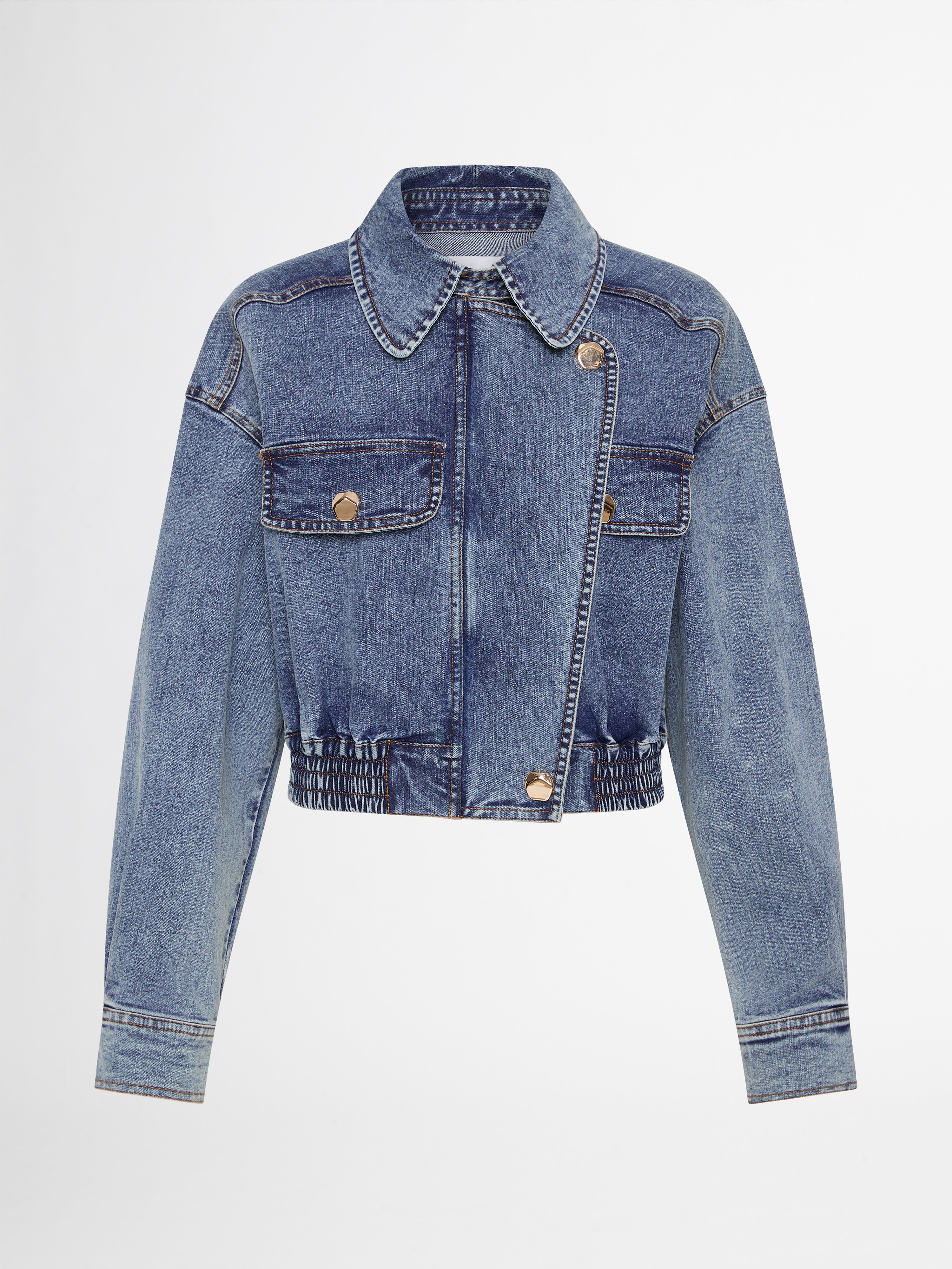 Pilot Jacket Acid Wash Denim Jacket SHEIKE