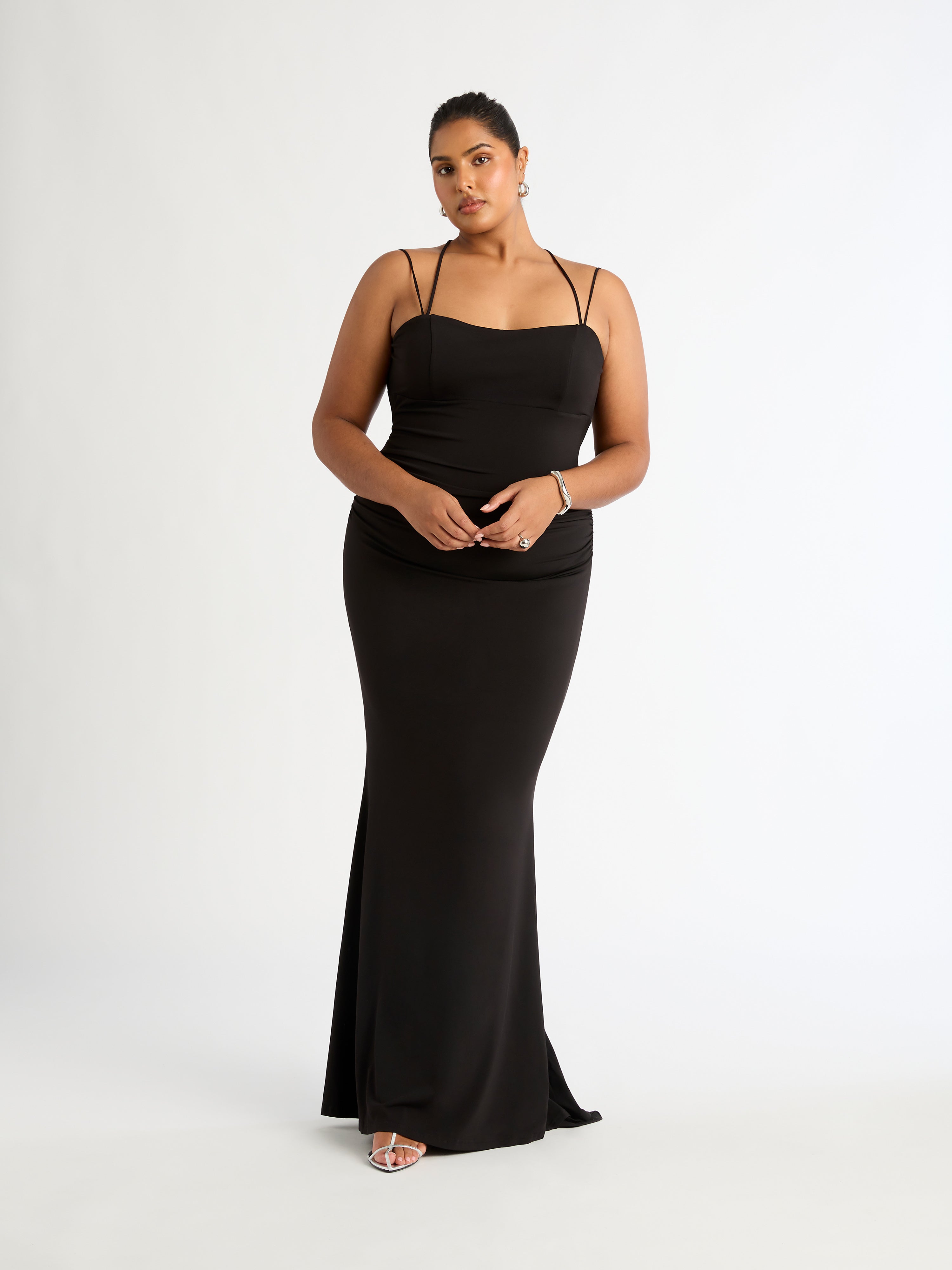 Monaco Maxi Dress Black Backless Evening Gown SHEIKE