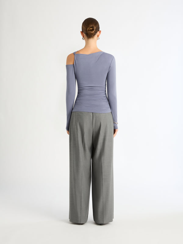 DE JOUR TOP IN DOVE GREY BACK IMAGE STYLED