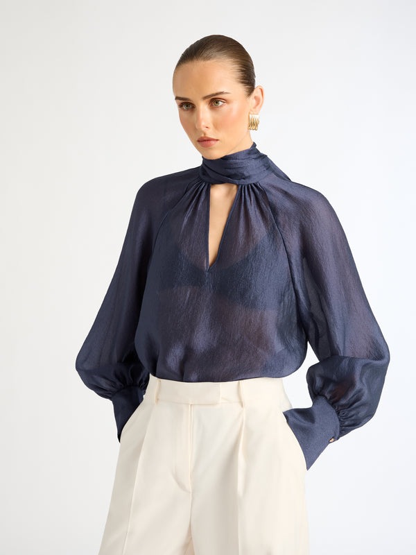 TABOO BLOUSE IN MOONLIGHT BLUE DETAILED IMAGE