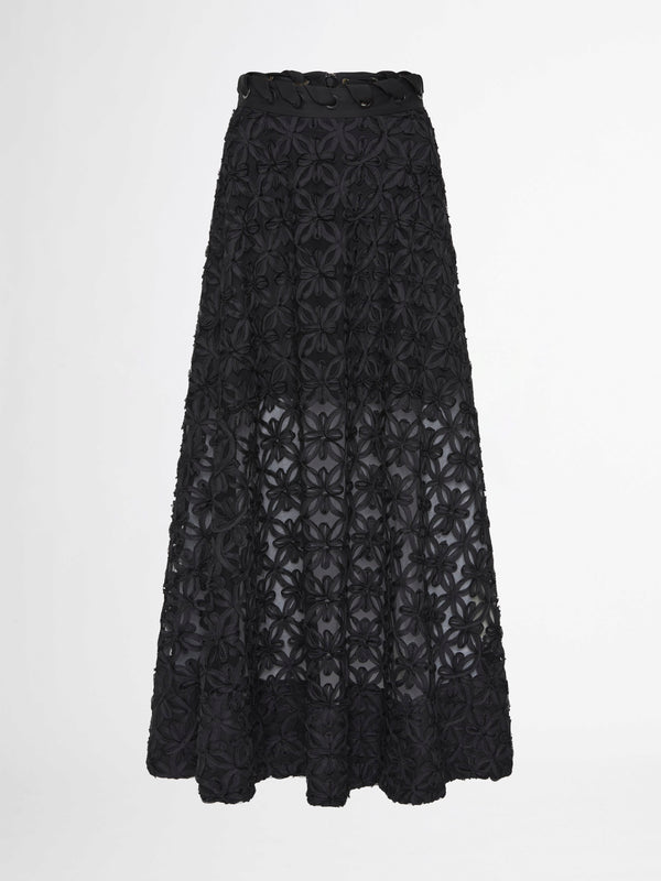 DEVOTION SKIRT IN BLACK LACE GHOST IMAGE
