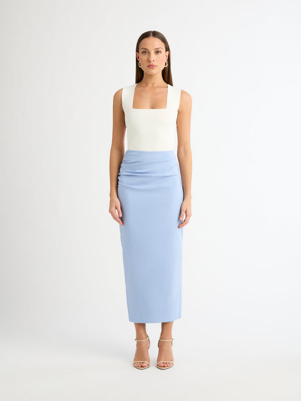LAKE SERENITY SKIRT PERIWINKLE FRONT IMAGE STYLED