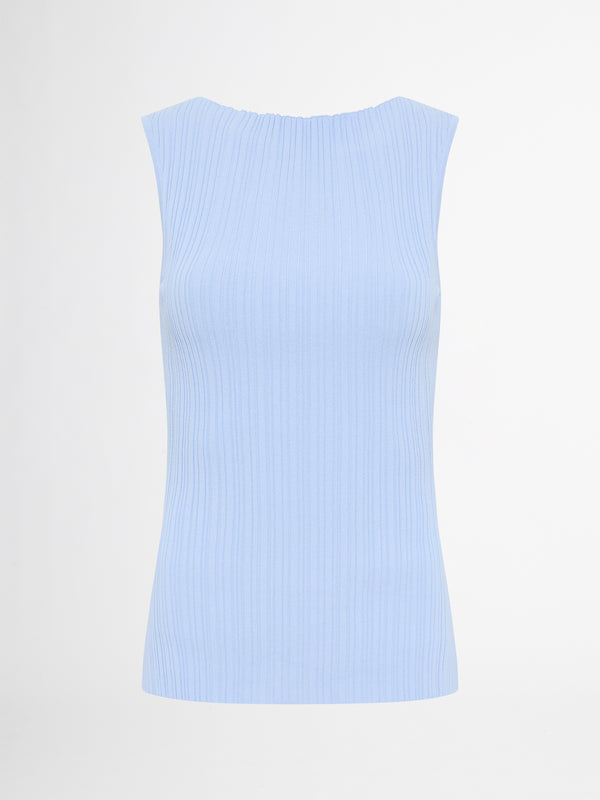 BYRON KNIT TOP SKY BLUE GHOST IMAGE