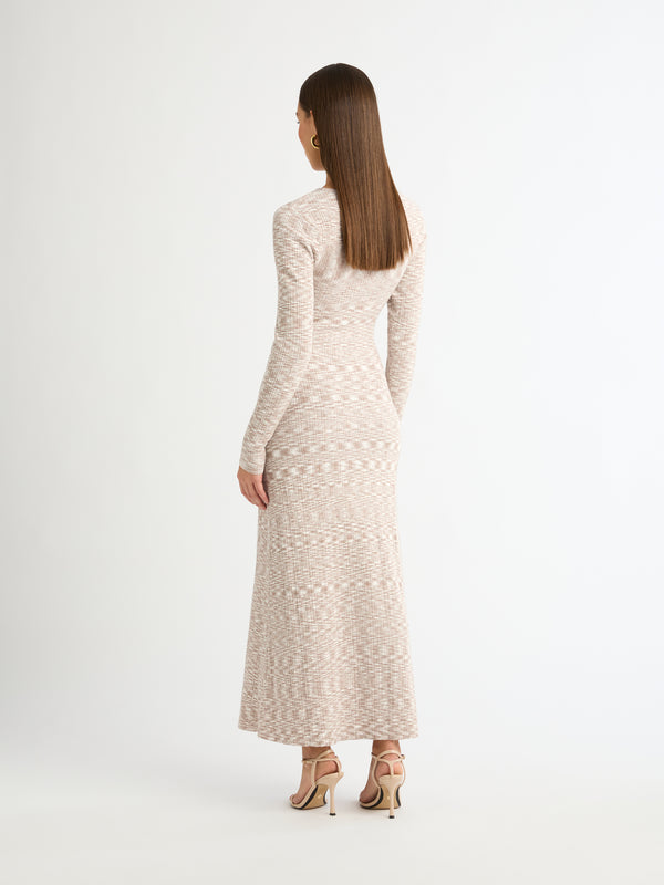 CAMILLE MIDI DRESS BISCUIT BACK IMAGE
