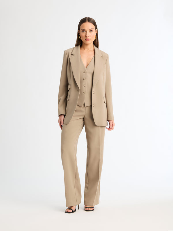 CELESTE PANT TAUPE FRONT IMAGE STYLED