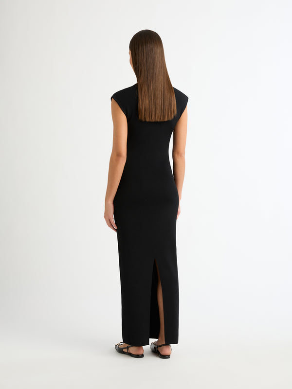 SERENITY KNIT DRESS BLACK BACK IMAGE 