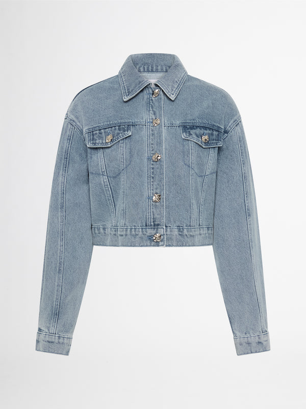 CHLOE JACKET IN BLUE GHOST IMAGE