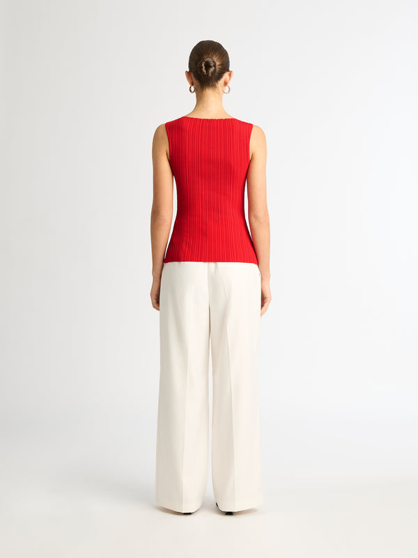 BRYON KNIT TOP RED BACK IMAGE