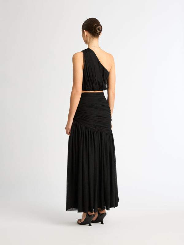 ARIELLA TULLE SKIRT IN BLACK BACK IMAGE