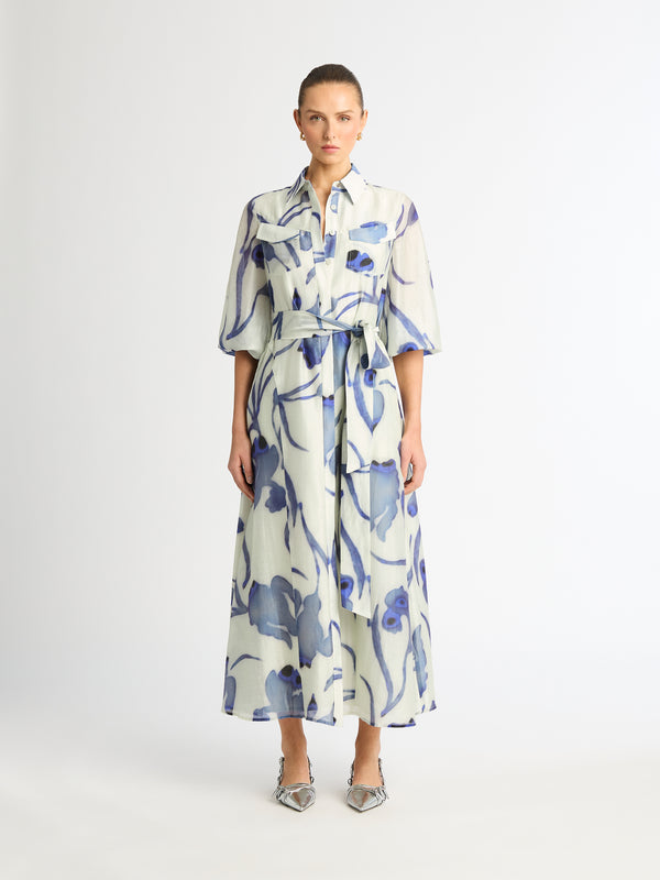 HAZE FLORAL SHIRT DRESS PRINT FRONT IMAGE STAS