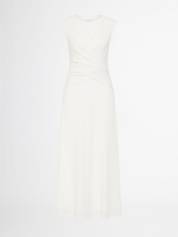 JASMINE ROSE MIDI DRESS IN WHITE GHOST IMAGE