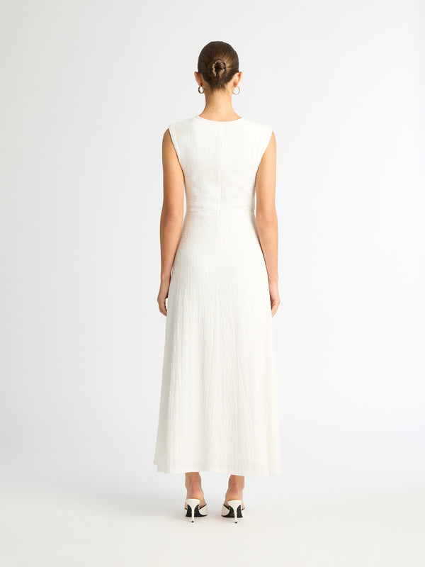 JASMINE ROSE MIDI DRESS IN WHITE BACK IMAGE