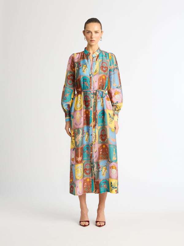 MYSTIC TAROT MIDI DRESS PRINT FRONT IMAGE