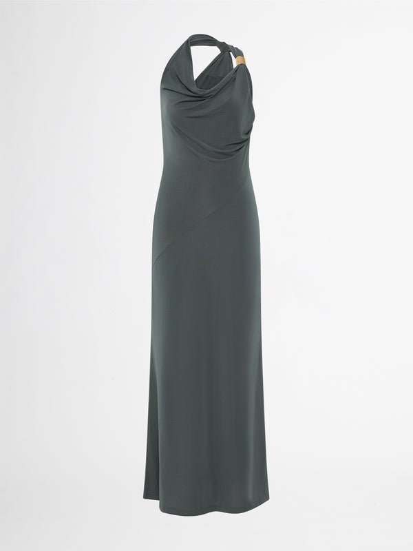 NICOLA JERSEY GOWN IN ANTHRACITE GHOST IMAGE