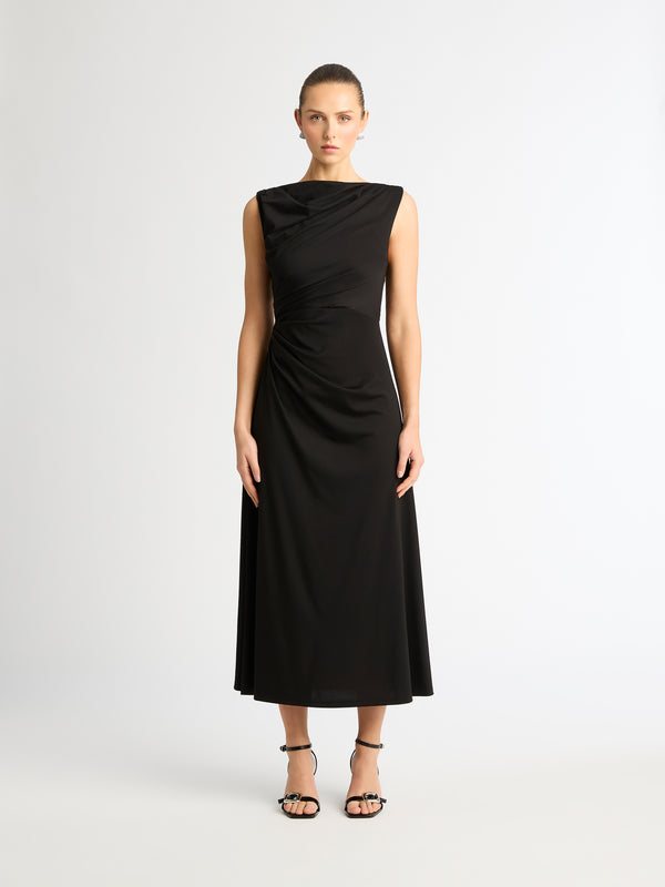 Size8 SHEIKE Amazon Midi Dress Black 1006799 Front Image