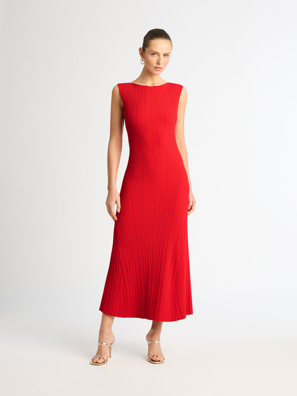 SHEIKE Byron Knit Dress Red 1006803 Front Image Styled