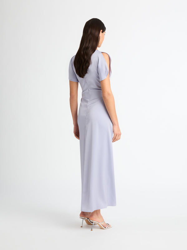 SHEIKE Tully Draped Maxi Dress Silver Blue 1006821 Back Image