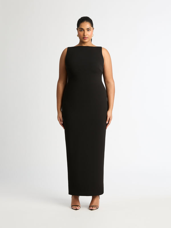 PENELOPE MAXI DRESS BLACK FRONT IMAGE SHANAYA