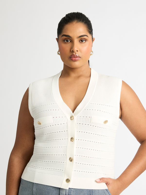 Size16 SHEIKE Georgina Vest Ivory 1006832 Detail Image