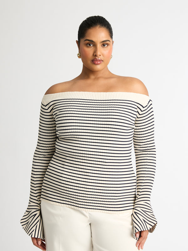 Size16 SHEIKE Allison Knit Top Stripe 1006849 Front Image