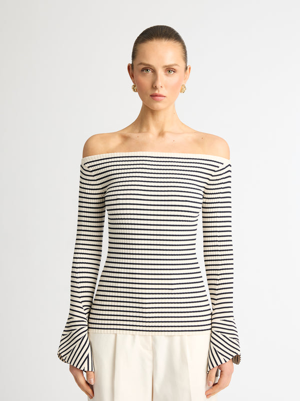 Size8 SHEIKE Allison Knit Top Stripe 1006849 Detail Image