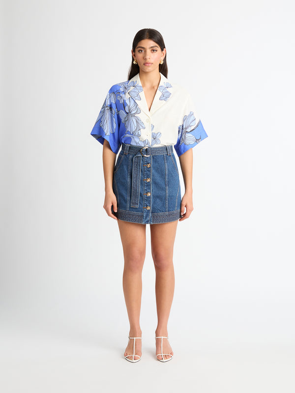 SHEIKE Francesca Mini Skirt Blue Denim 1006917 Styled Image