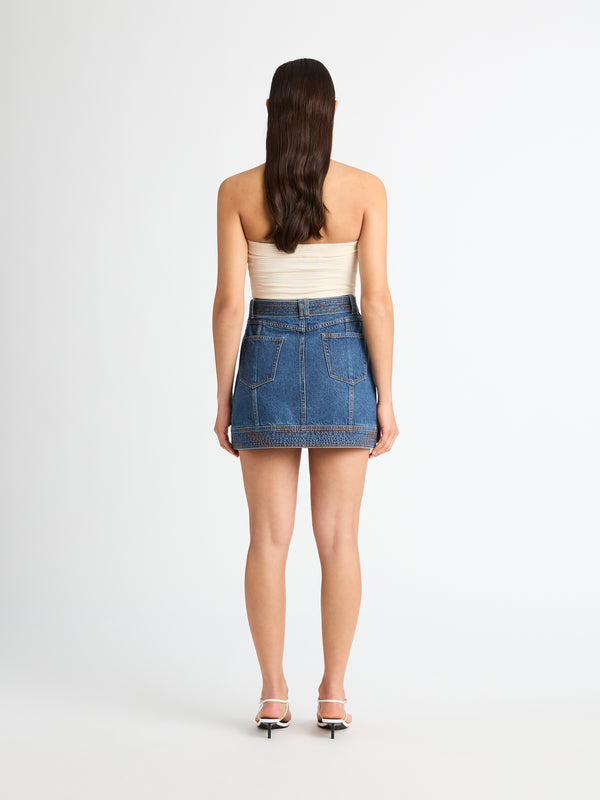 SHEIKE Francesca Mini Skirt Blue Denim 1006917 Back Image