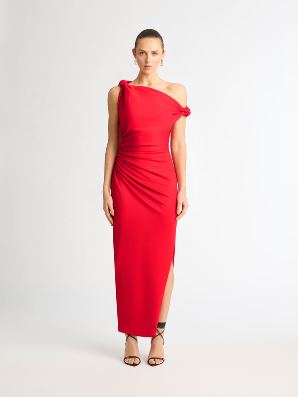 LUDLOW MIDI DRESS RED FRONT IMAGE