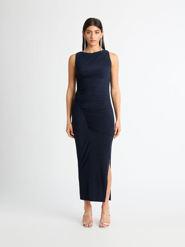 Size8 SHEIKE Jasmine Midi Dress Navy 1006941 Front Image