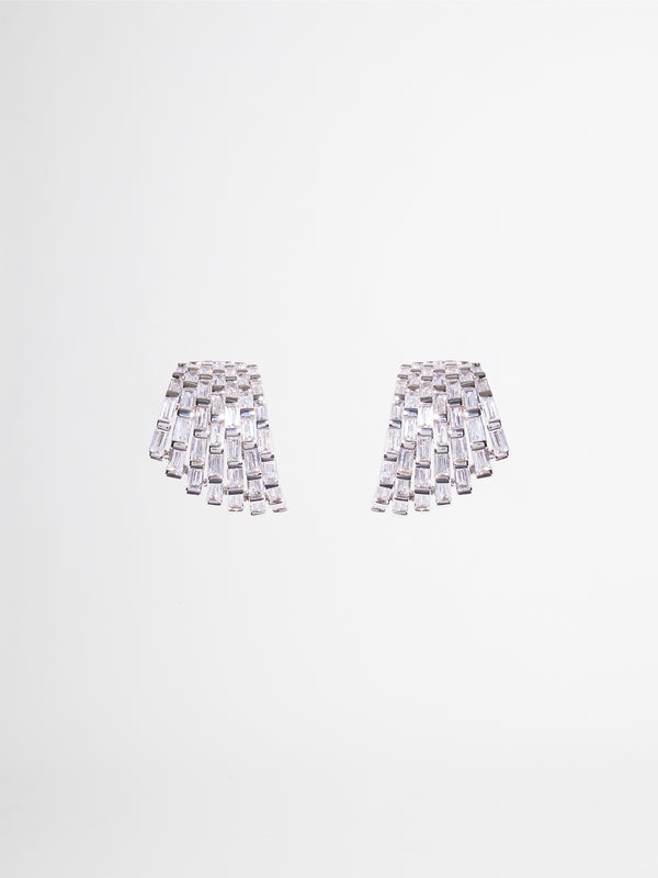 WAVE STUD EARRINGS SILVER GHOST IMAGE