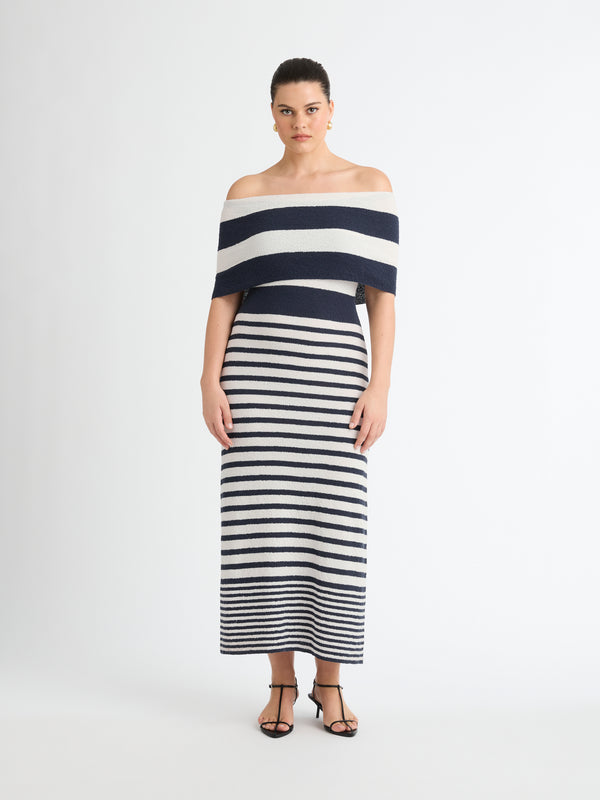 Size12 SHEIKE Paris Knit Dress Stripe 1006994 Front Image