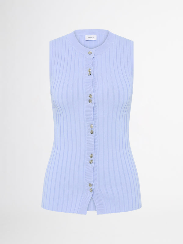 SHEIKE Brooke Knit Top Pastel Blue 1007115 Ghost Image