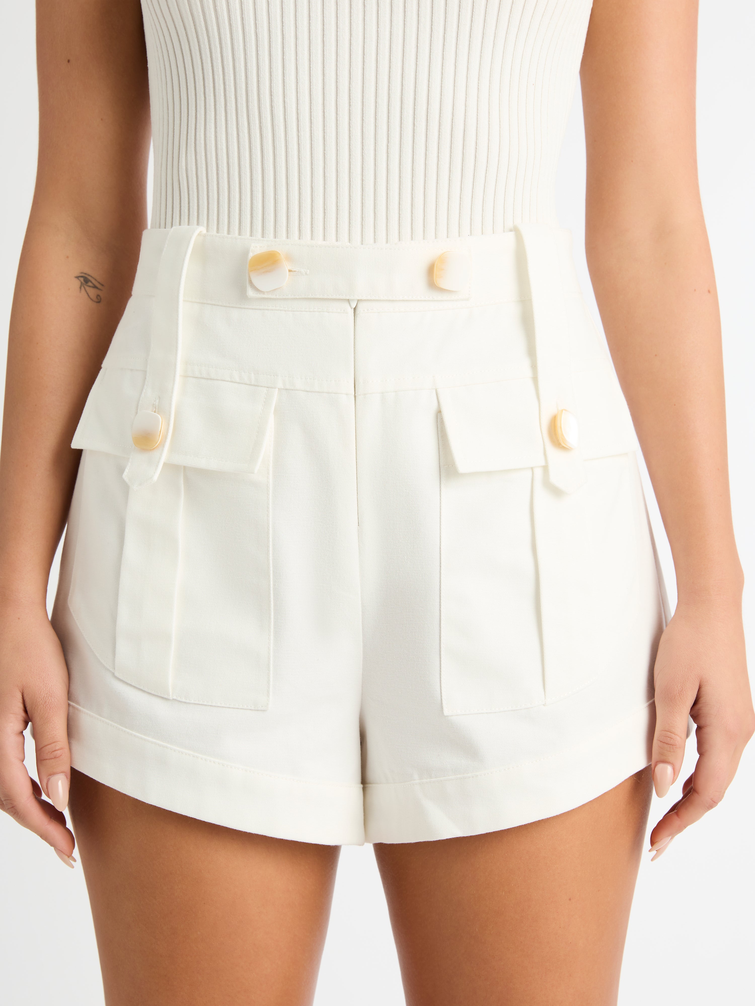 Chiara Short Ecru Mini Shorts SHEIKE
