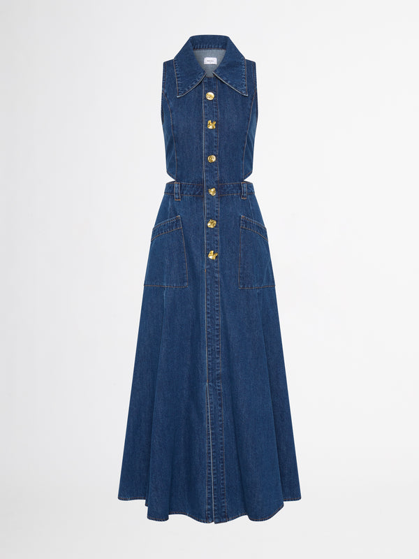 SHEIKE Maeve Denim Maxi Dress Blue 1007155 Ghost Image