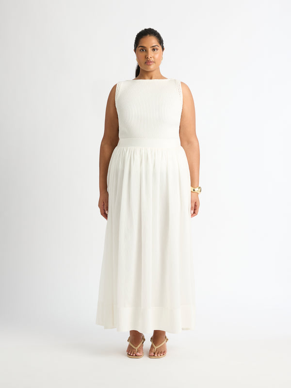 Size16 SHEIKE Marina Maxi Skirt White 1007161 Front Image