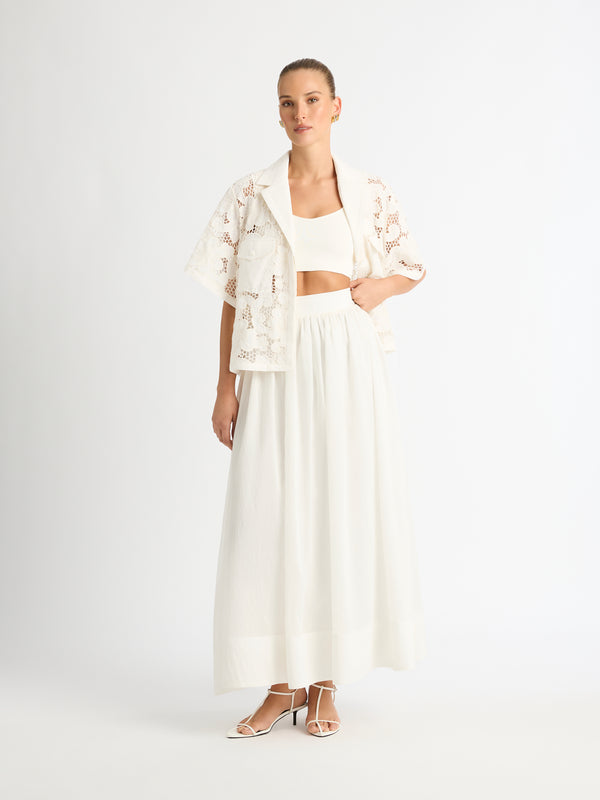 SHEIKE Marina Maxi Skirt White 1007161 Front Styled Image