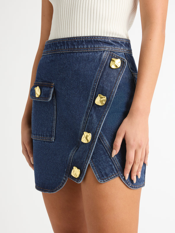 SHEIKE Republic Mini Skirt Blue Denim 1007162 Detail Image