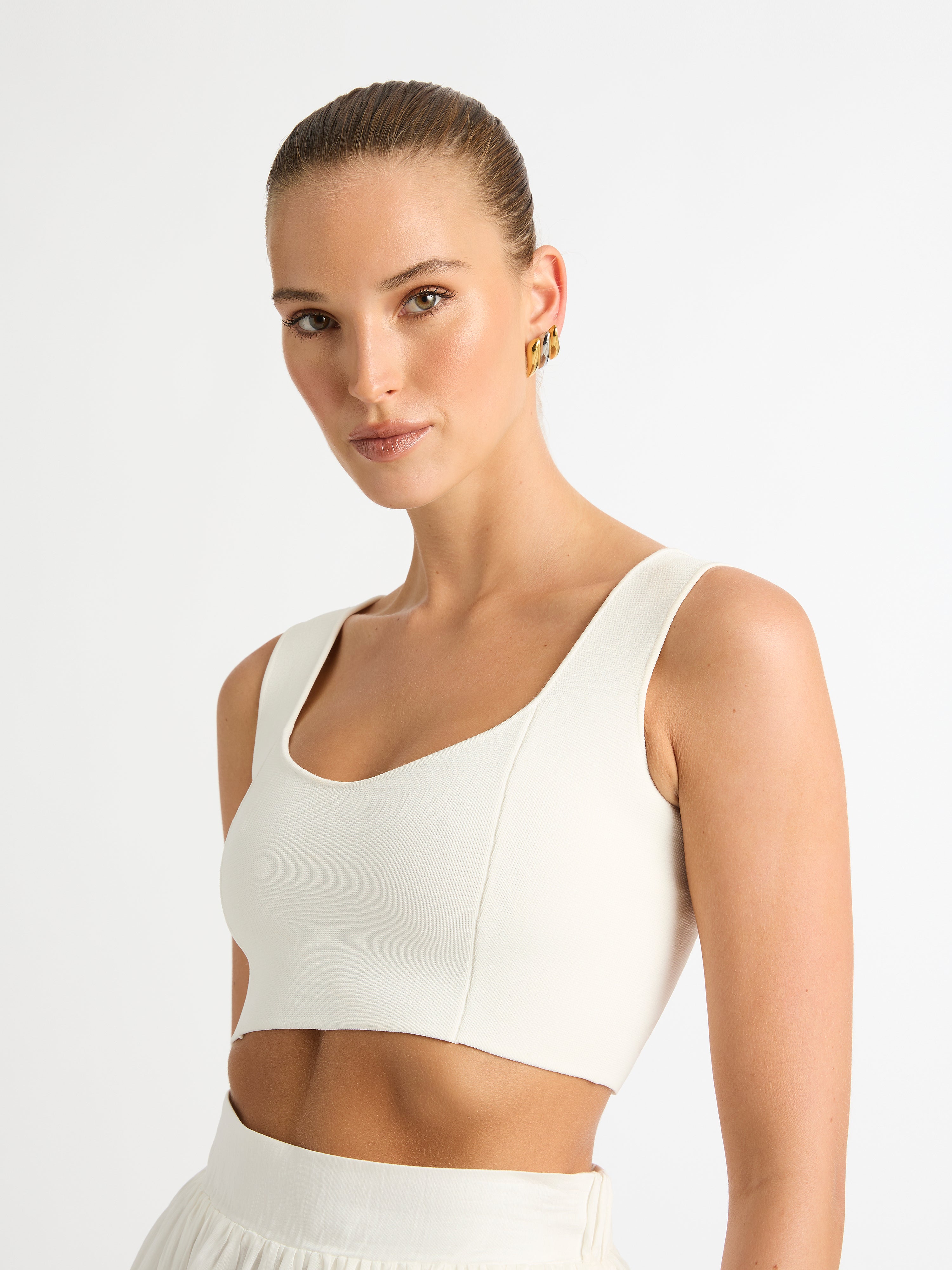 Atoir The Amalfi Crop deals Top in White Small Women's sleeveless Tank