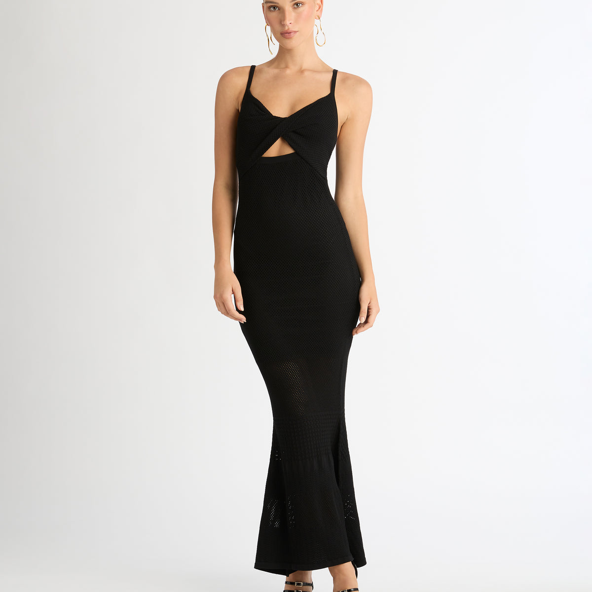 Savannah Knit Dress Black | Midi Knit Dress | SHEIKE