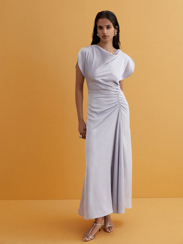 SHEIKE Tully Draped Maxi Dress Silver Blue 1006821 Campaign Image